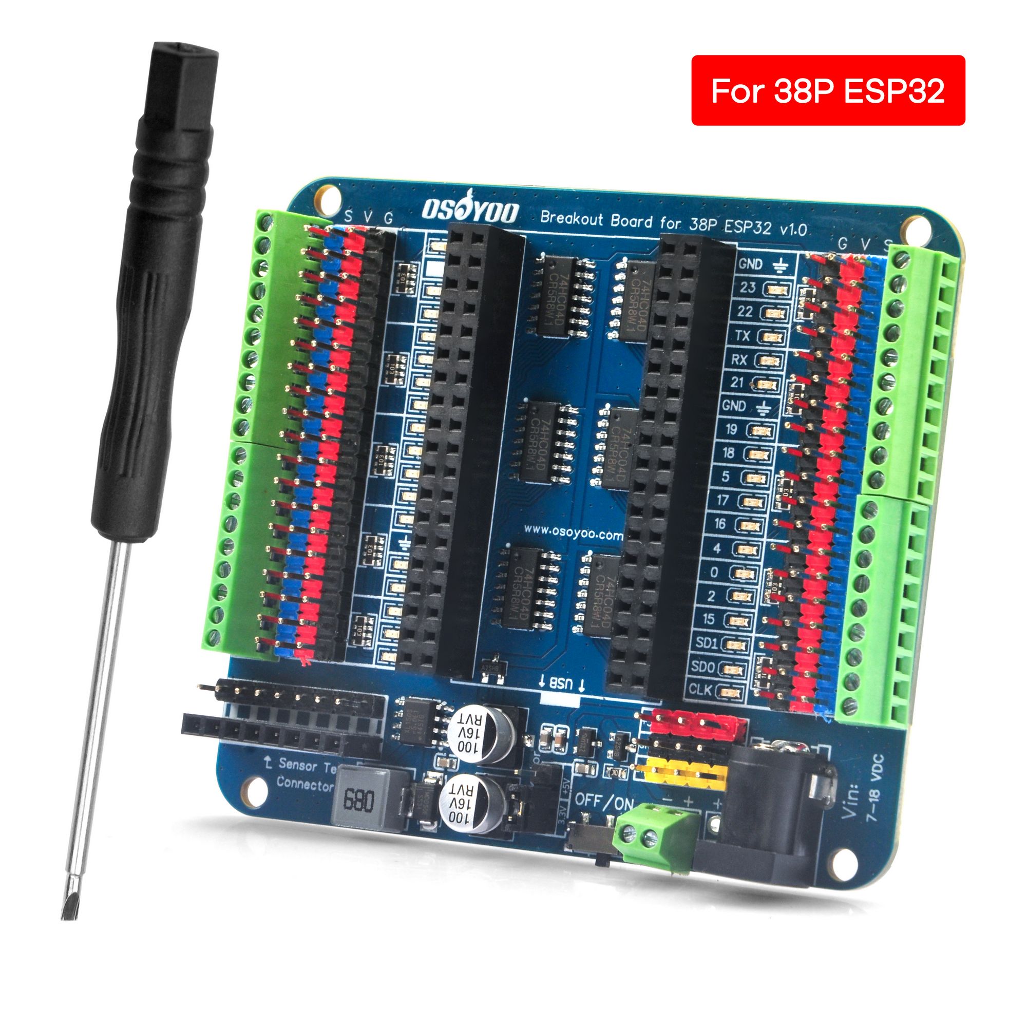 Nodemcuv2 - Carte d'extension OSOYOO pour ESP32-WROOM/WROVER &
