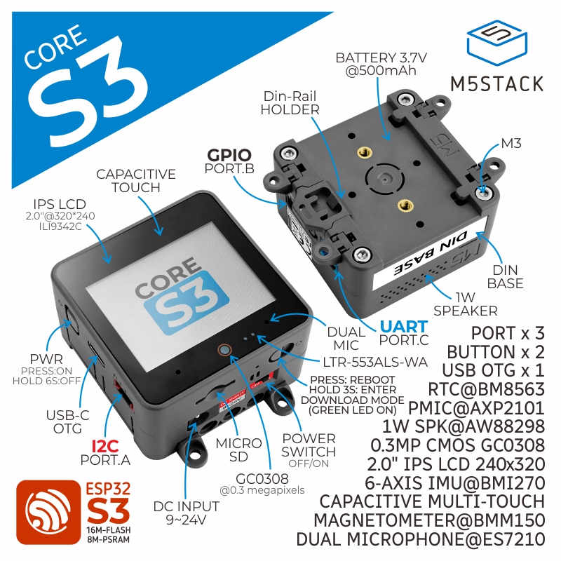 M5Stack Officiel ESP32-S3 Camé - M5Stack Core2 avis et prix
